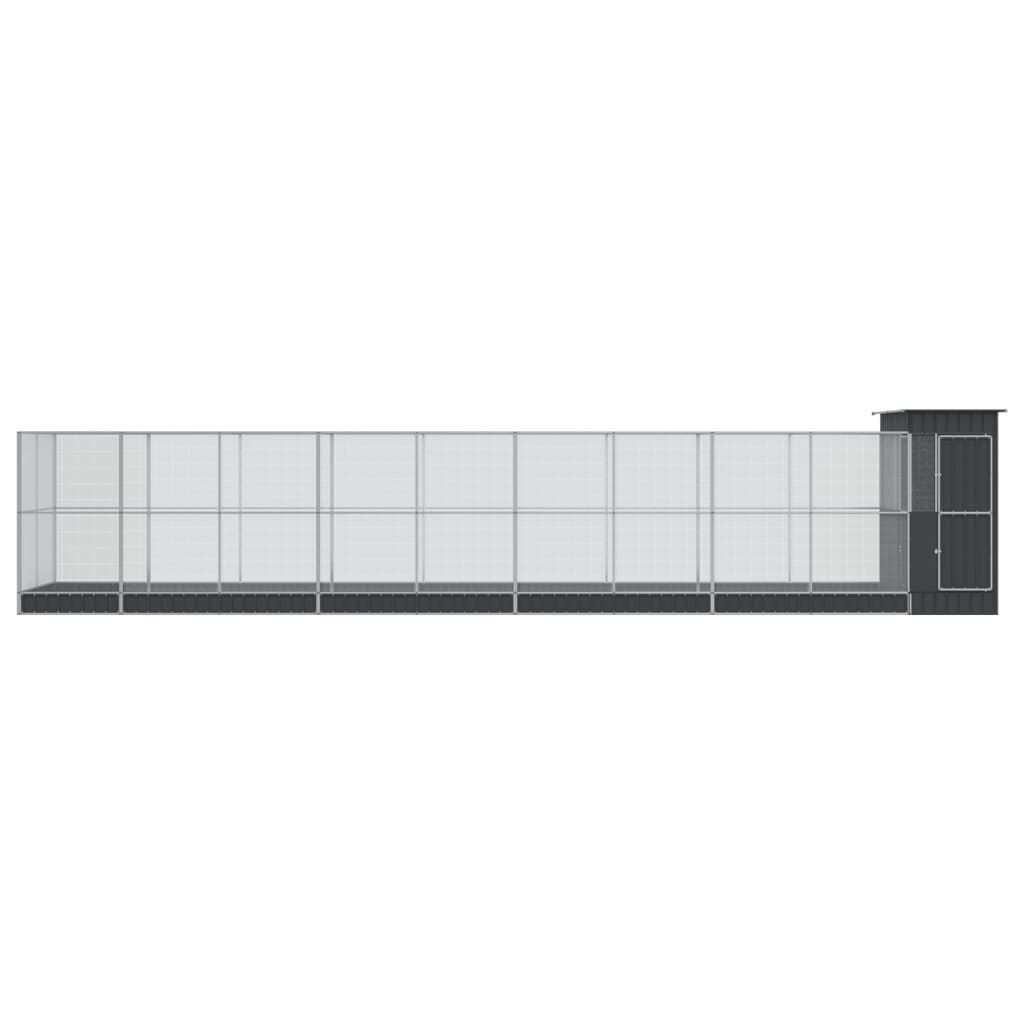 Aviary with Extension Silver 1037x203x216 cm Steel