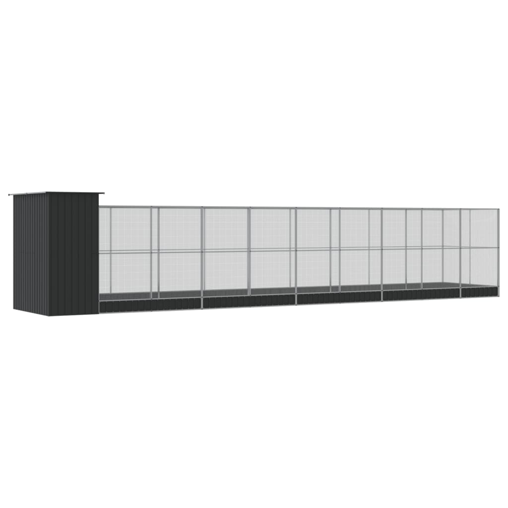 Aviary with Extension Silver 1037x203x216 cm Steel