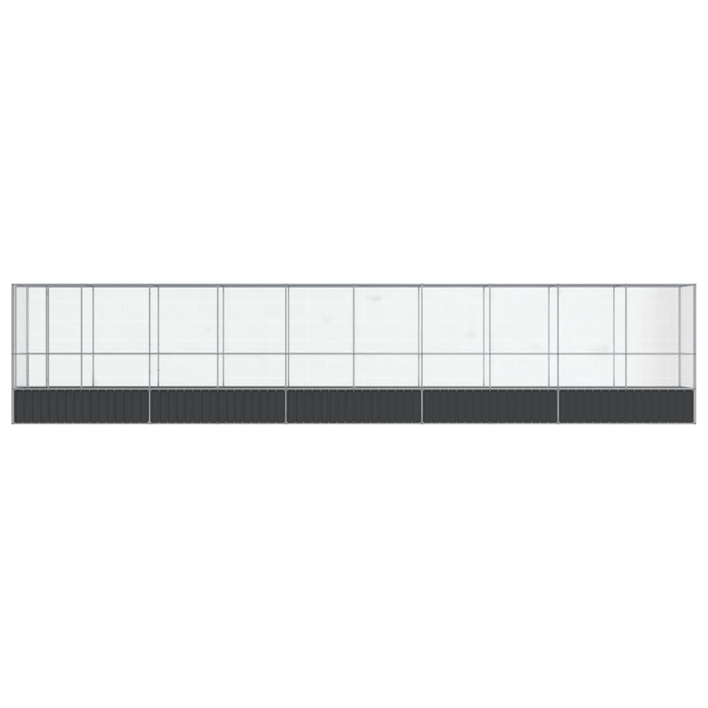 Aviary with Extension Silver 1042.5x107x212 cm Steel