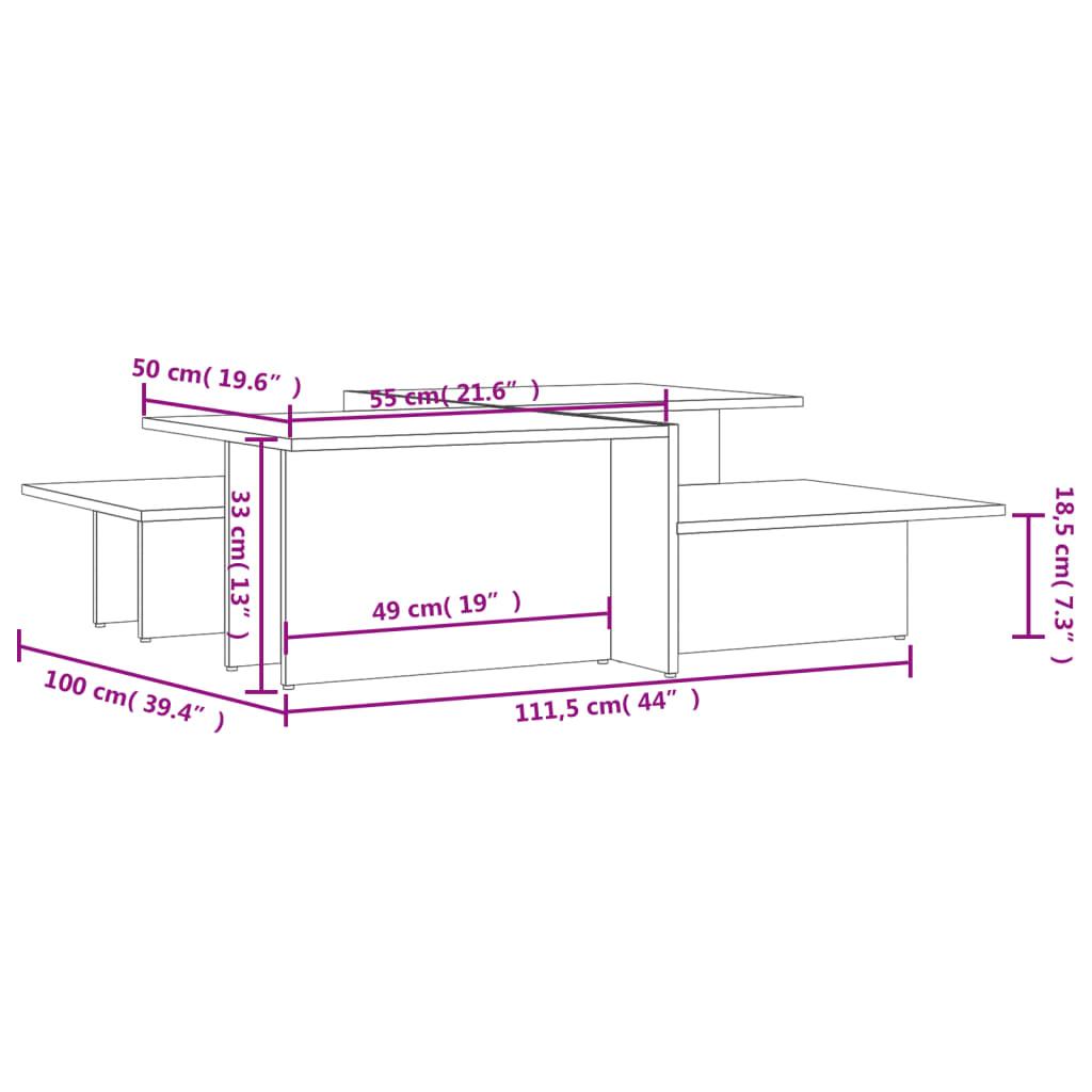 Coffee Tables 2 pcs Grey Engineered Wood