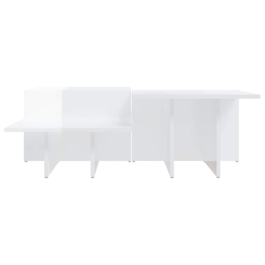 Coffee Tables 2 pcs High Gloss White Engineered Wood