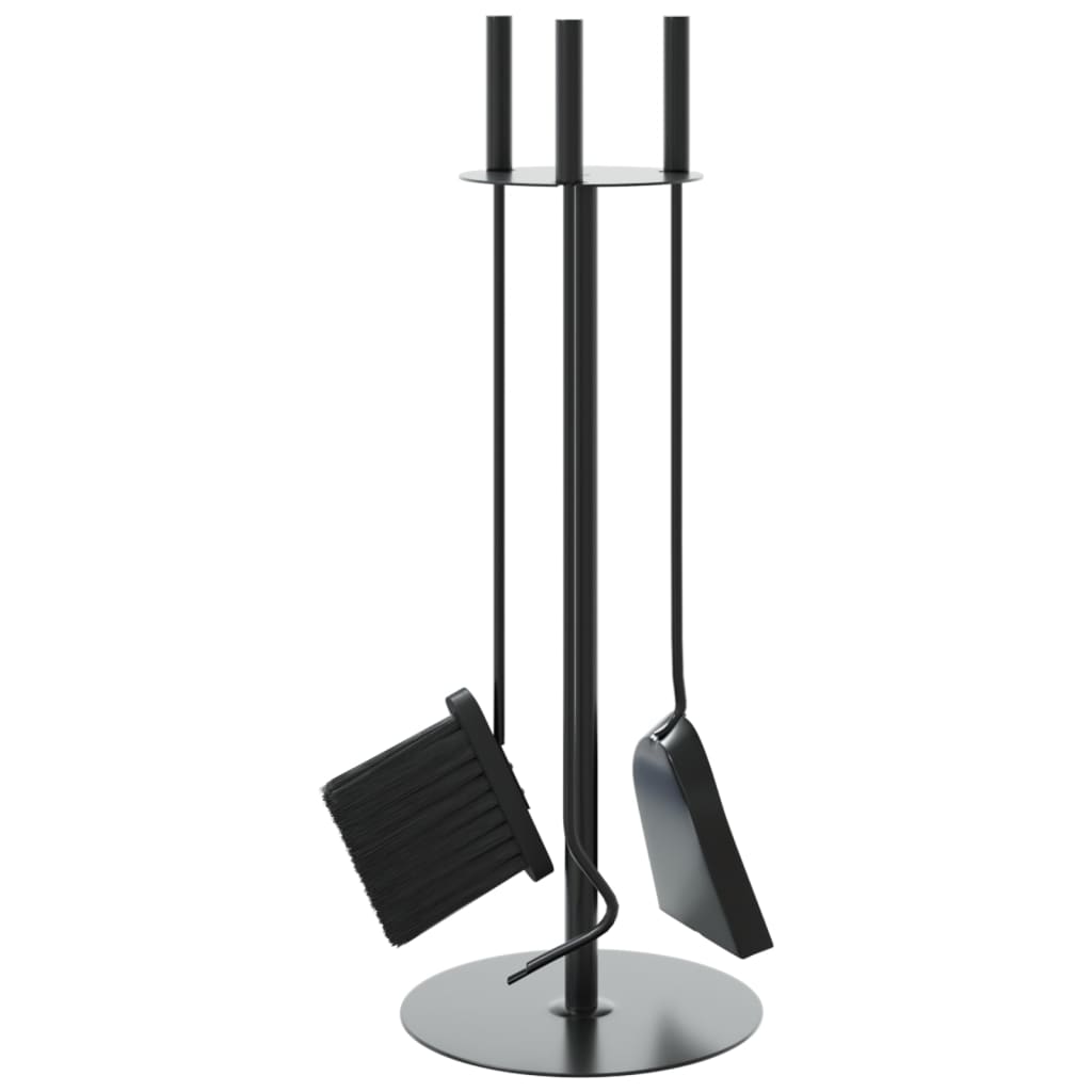 4 Piece Fireplace Tool Set 22x59 cm Steel