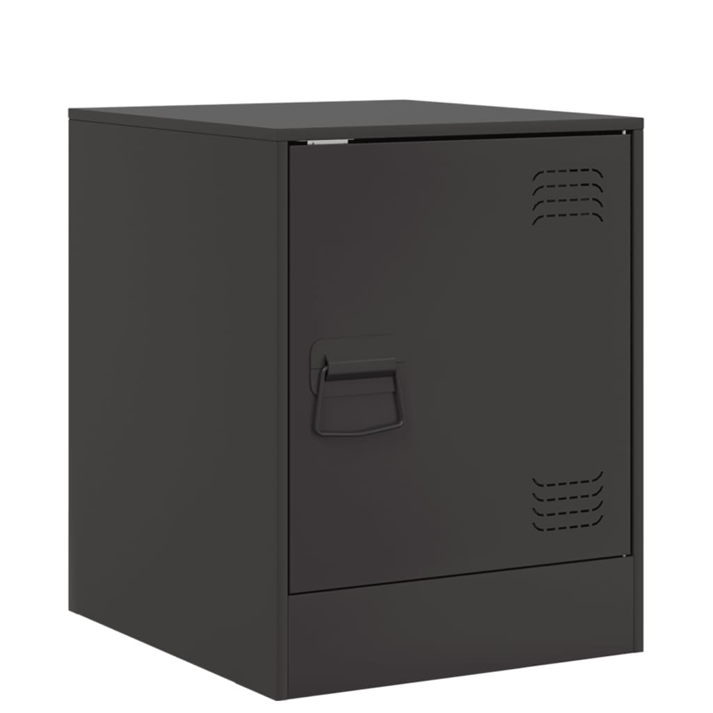 Bedside Cabinets 2pcs Black 34.5x39x44 cm Steel