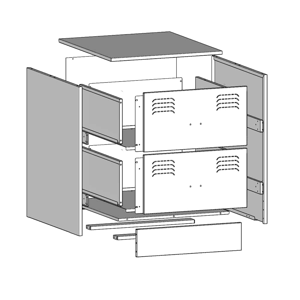 Bedside Cabinets 2 pcs Black 34.5x39x44 cm Steel