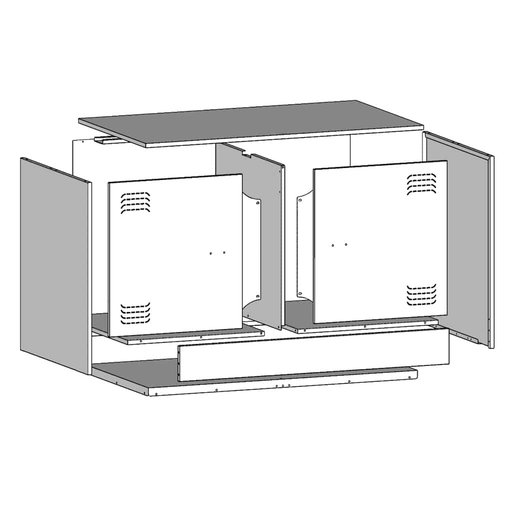 TV Cabinets 2pcs Black 67x39x44 cm Steel