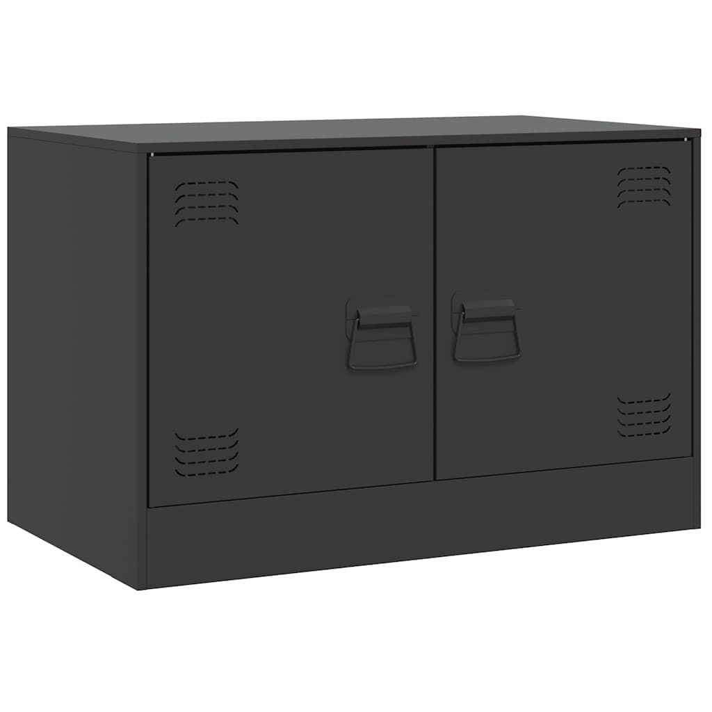 TV Cabinets 2pcs Black 67x39x44 cm Steel