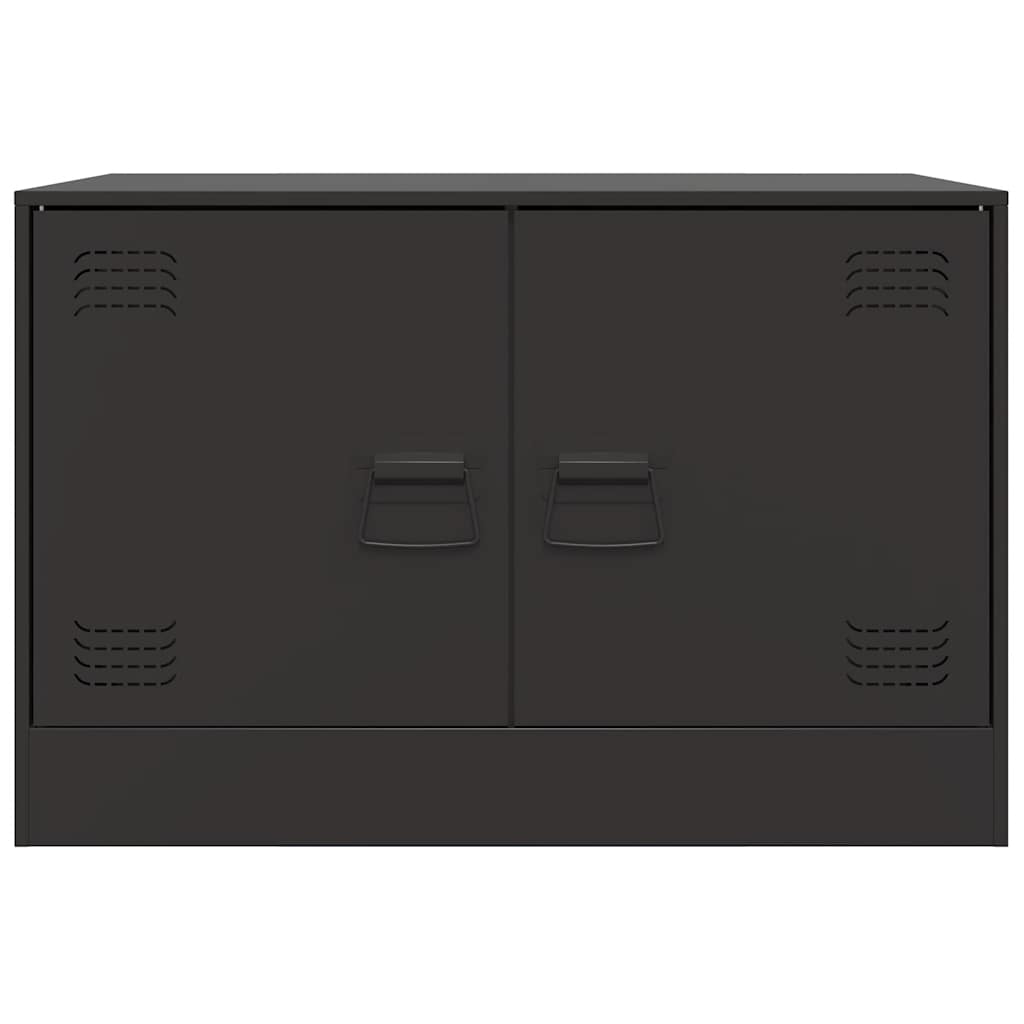 TV Cabinets 2pcs Black 67x39x44 cm Steel