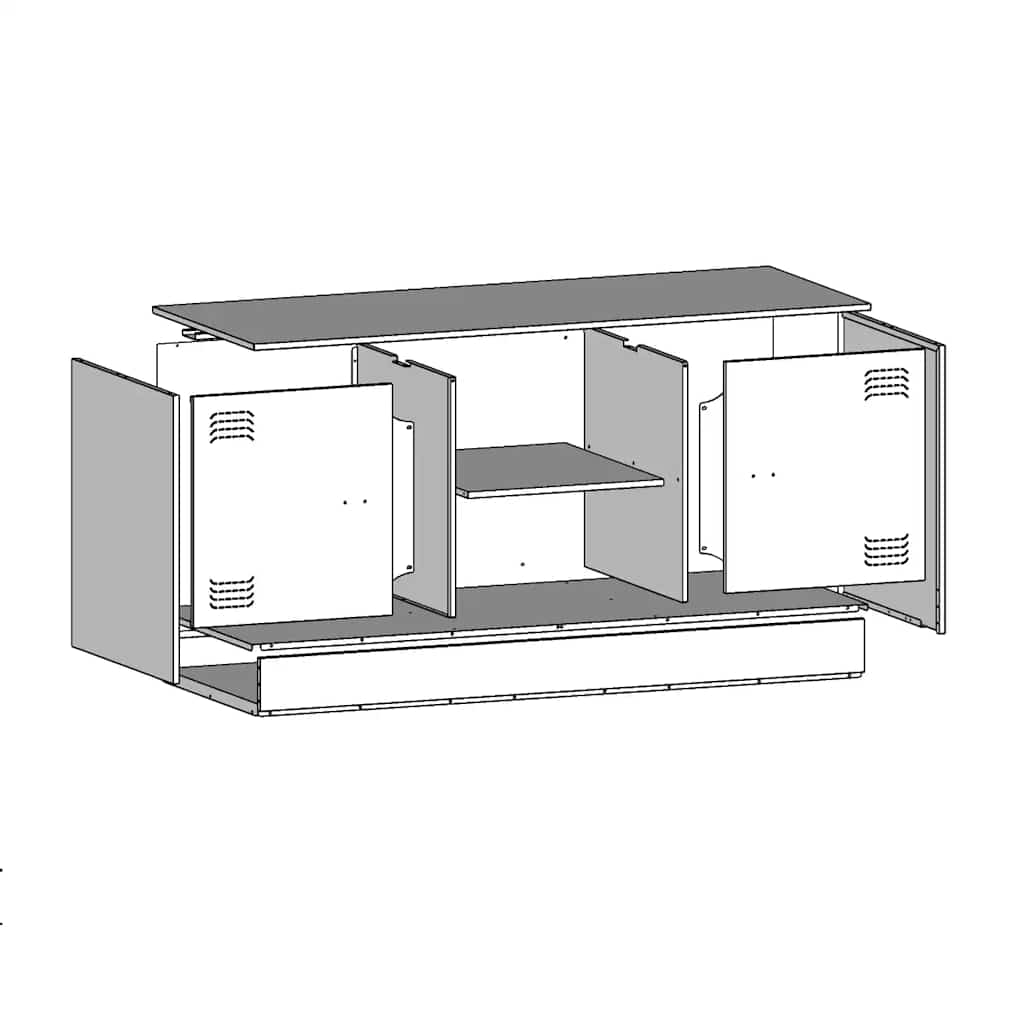 TV Cabinet Black 99x39x44 cm Steel