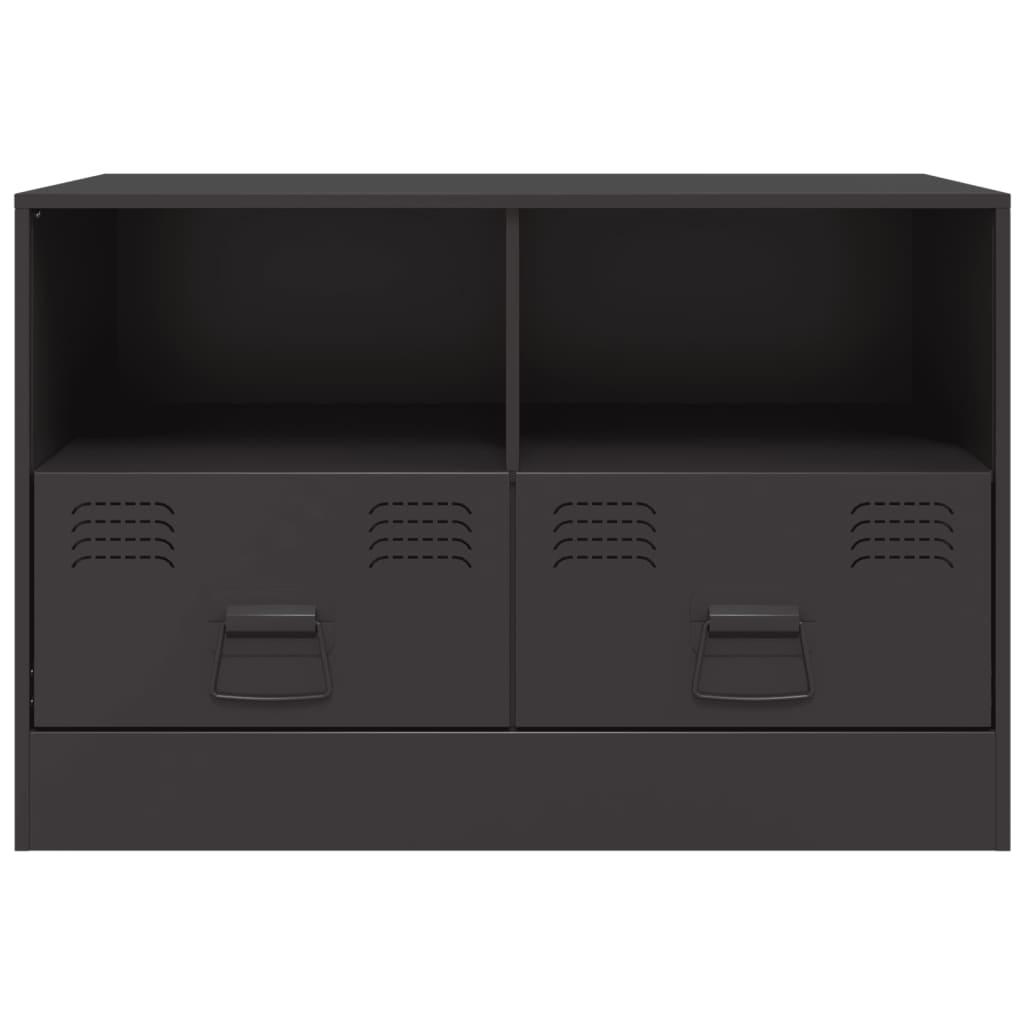 TV Cabinets 2 pcs Black 67x39x44 cm Steel