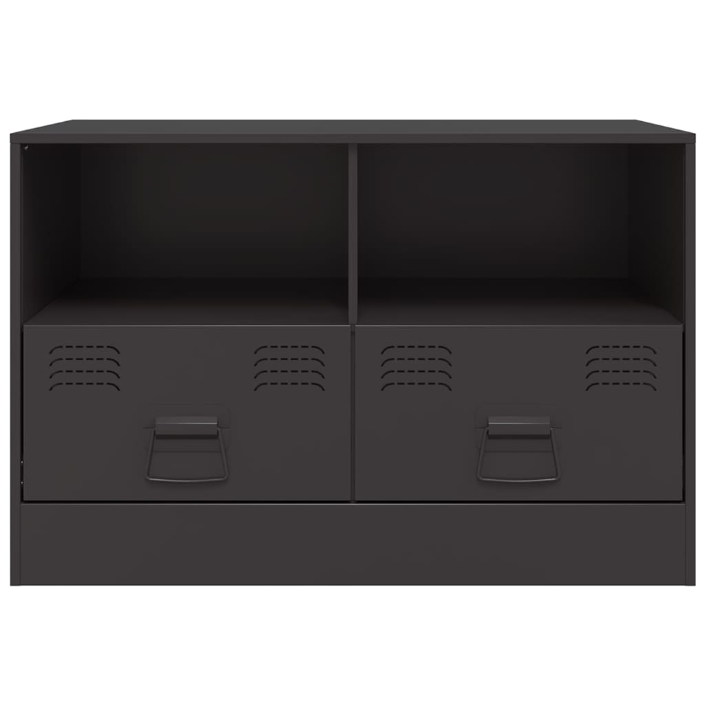 TV Cabinets 2 pcs Black 67x39x44 cm Steel