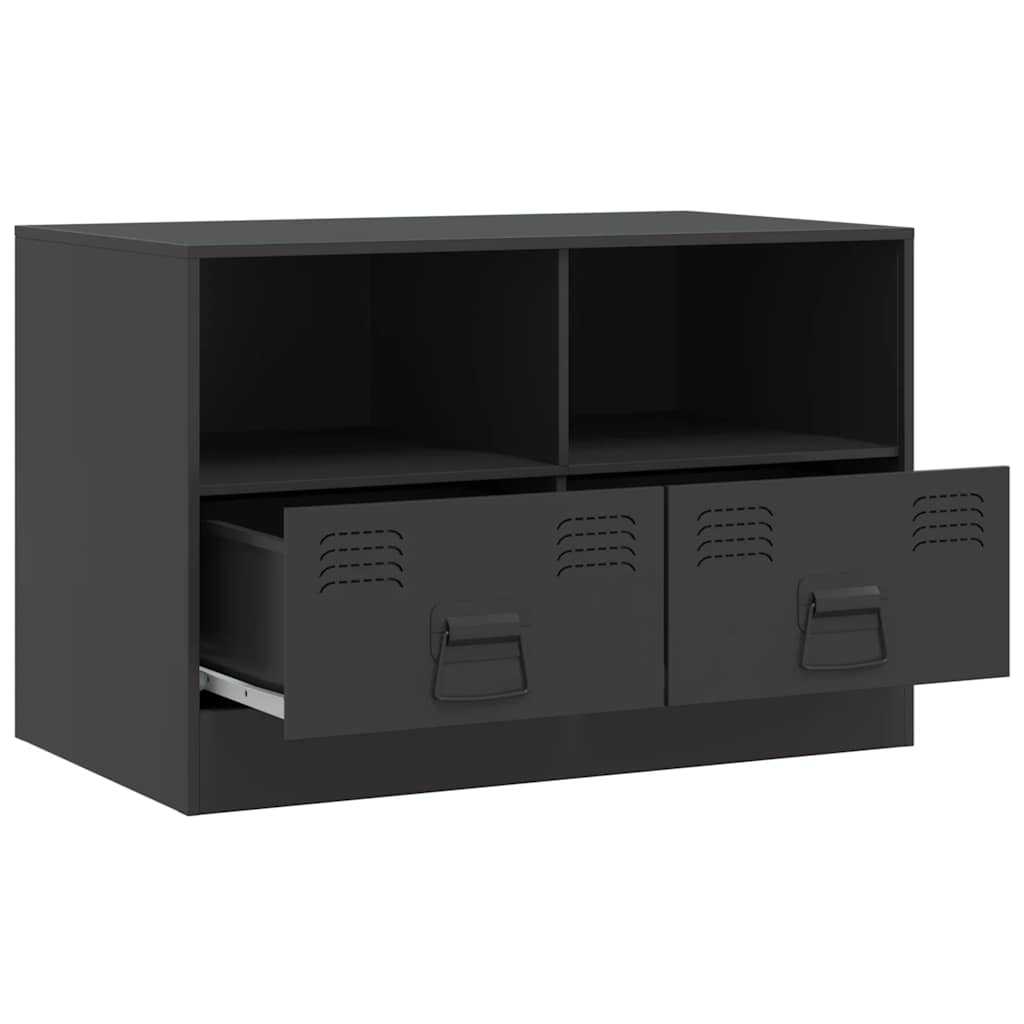 TV Cabinets 2 pcs Black 67x39x44 cm Steel