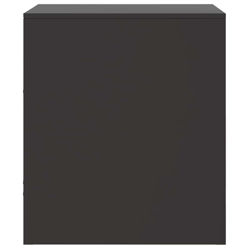 Bedside Cabinets 2pcs Black 34.5x39x44 cm Steel