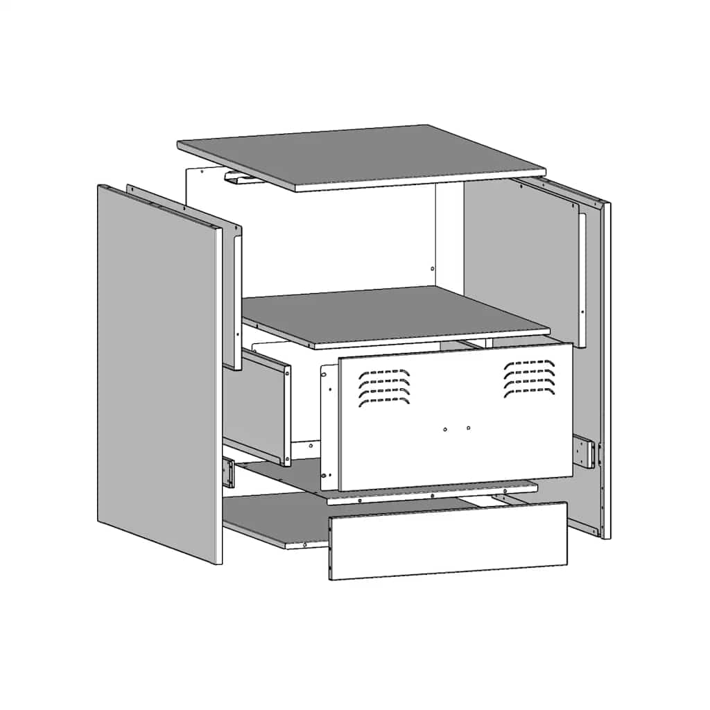 Bedside Cabinets 2pcs Black 34.5x39x44 cm Steel