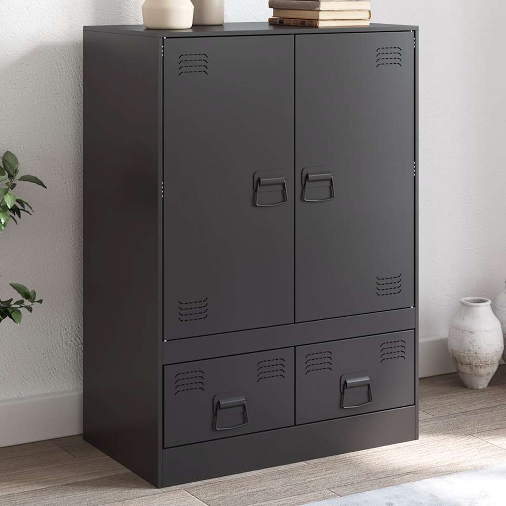 Highboard Black 67x39x95 cm Steel