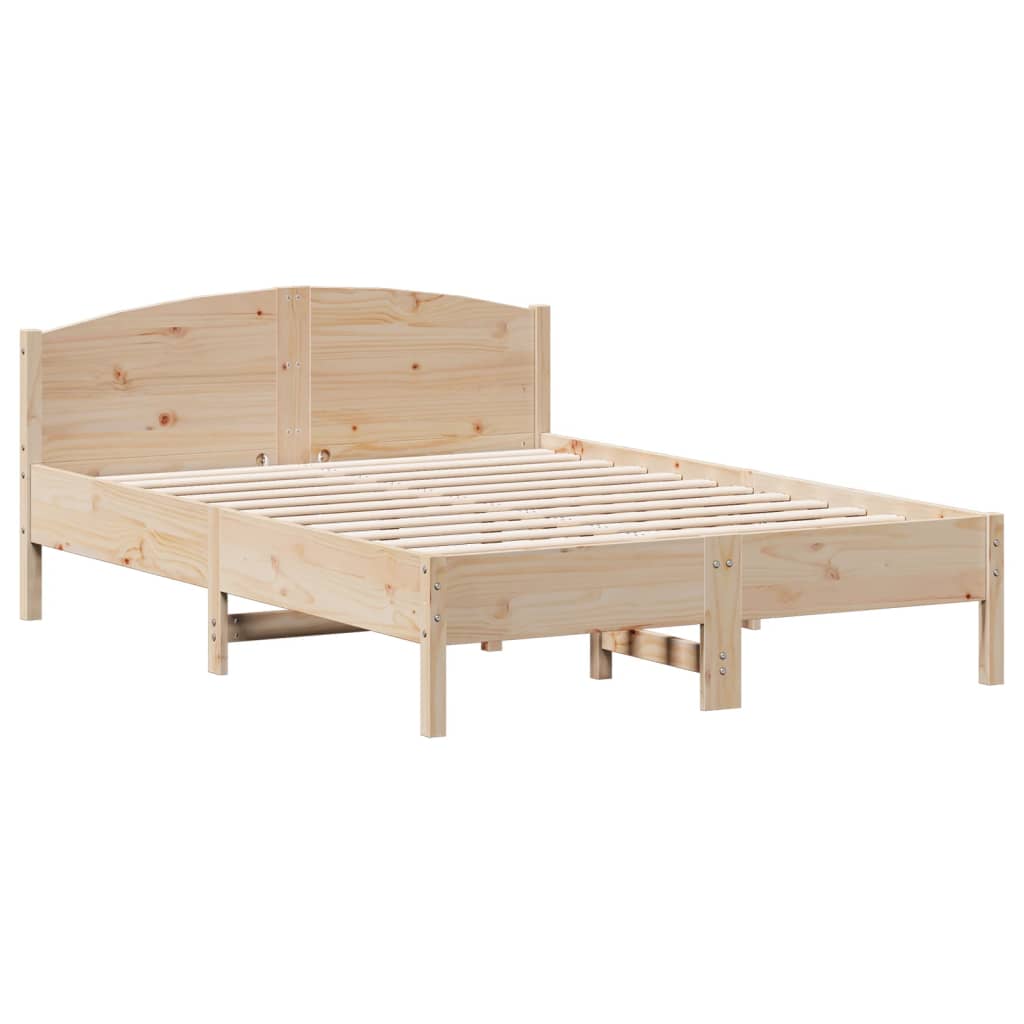 Bed Frame without Mattress 135x190 cm Solid Wood Pine