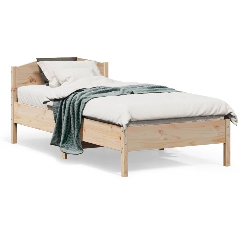 Bed Frame without Mattress 90x190 cm Solid Wood Pine