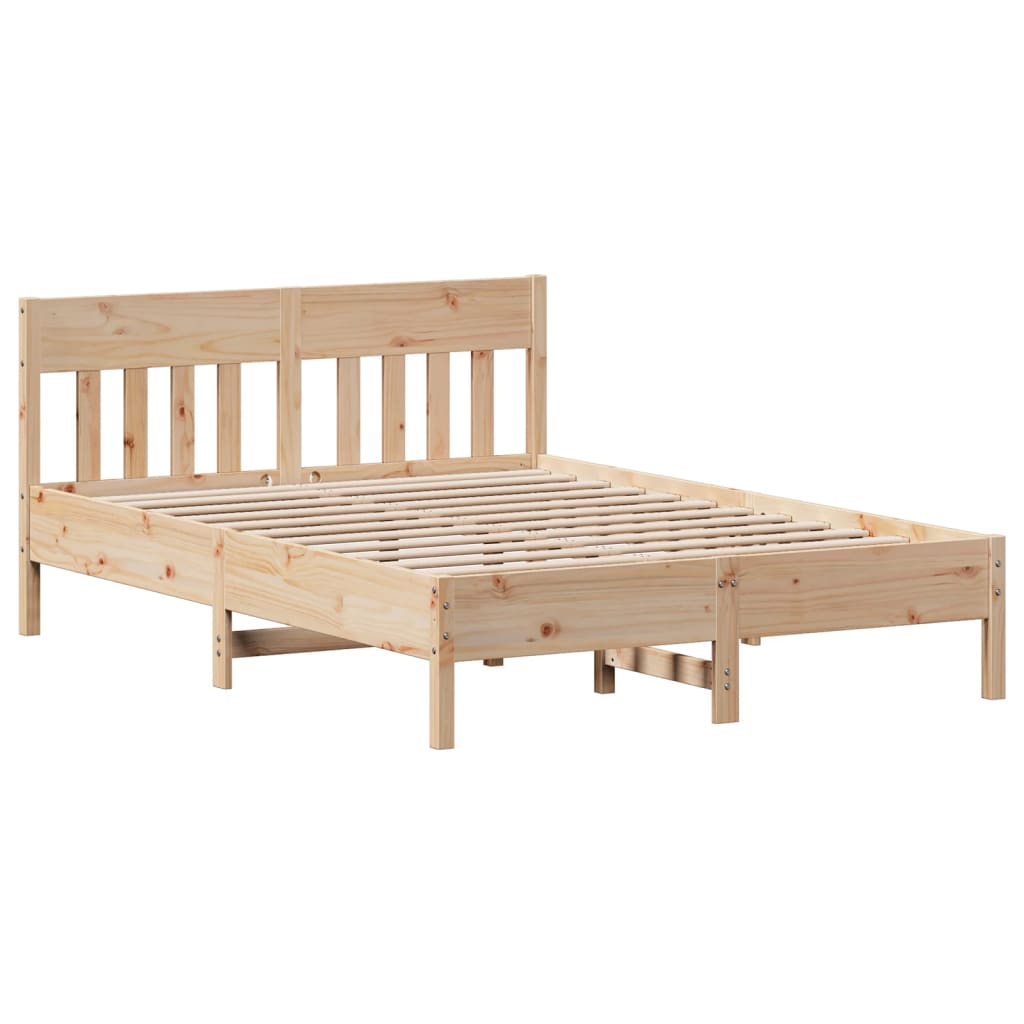 Bed Frame without Mattress 135x190 cm Solid Wood Pine