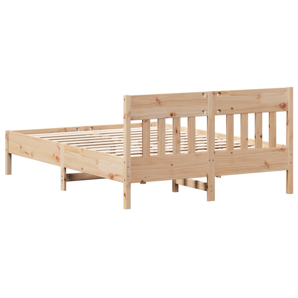 Bed Frame without Mattress 135x190 cm Solid Wood Pine