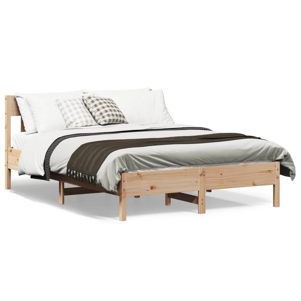 Bed Frame without Mattress 135x190 cm Solid Wood Pine