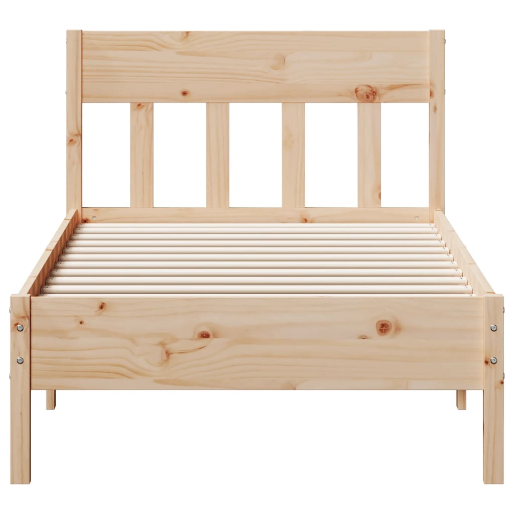 Bed Frame without Mattress 90x190 cm Solid Wood Pine