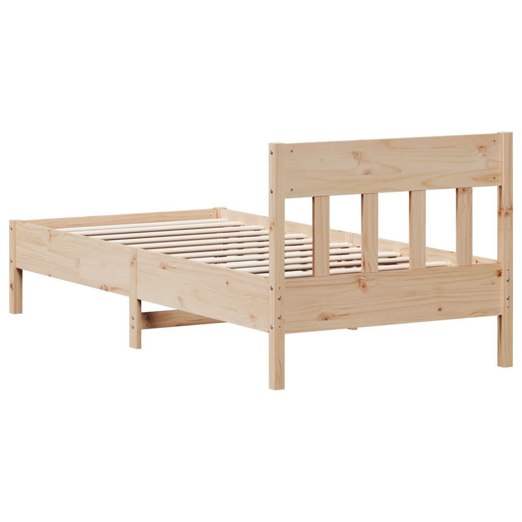 Bed Frame without Mattress 90x190 cm Solid Wood Pine