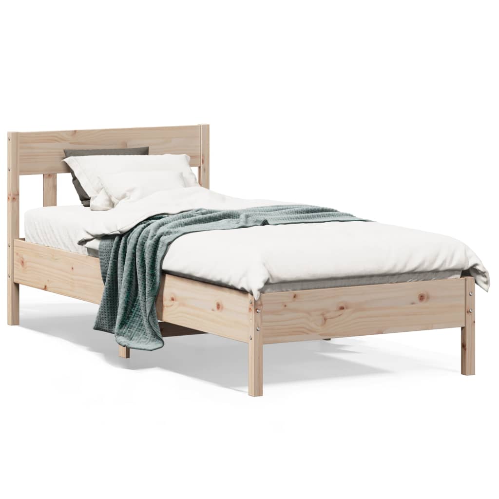 Bed Frame without Mattress 90x190 cm Solid Wood Pine