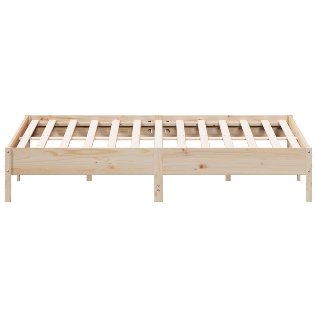 Bed Frame without Mattress 183x203 cm King Solid Wood Pine