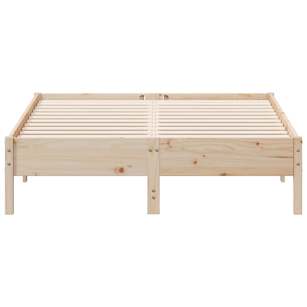 Bed Frame without Mattress 135x190 cm Solid Wood Pine