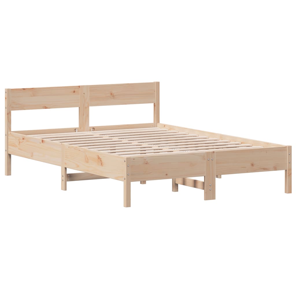 Bed Frame without Mattress 150x200 cm Solid Wood Pine