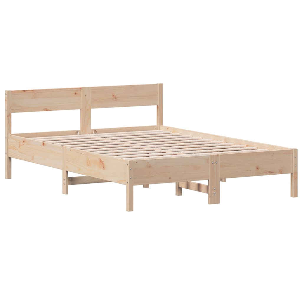 Bed Frame without Mattress 135x190 cm Solid Wood Pine