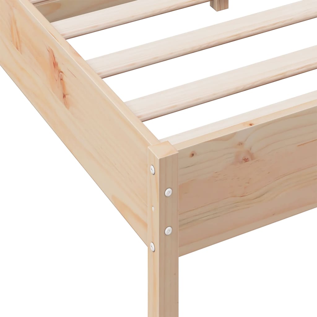 Bed Frame without Mattress 135x190 cm Solid Wood Pine