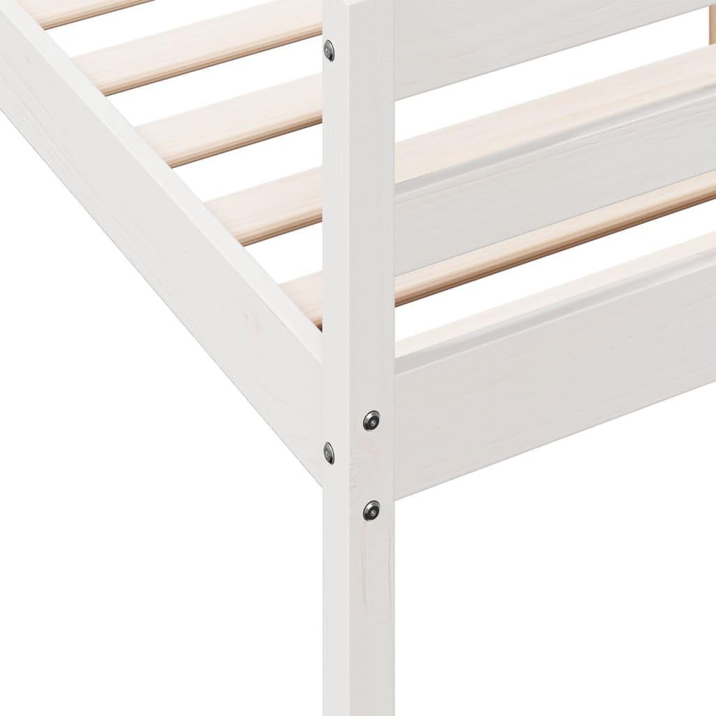 Bed Frame without Mattress White 137x187 cm Double Solid Wood Pine