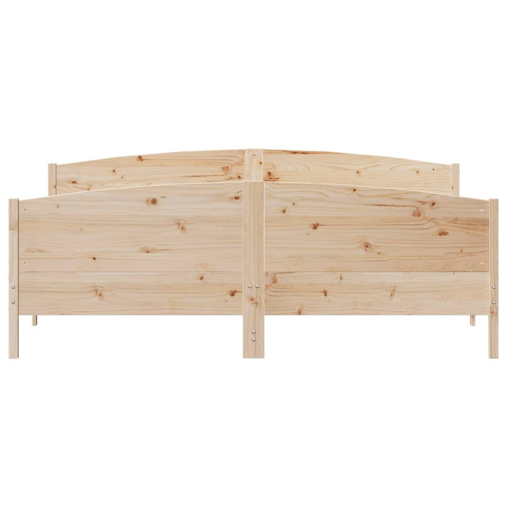 Bed Frame without Mattress 183x203 cm King Solid Wood Pine