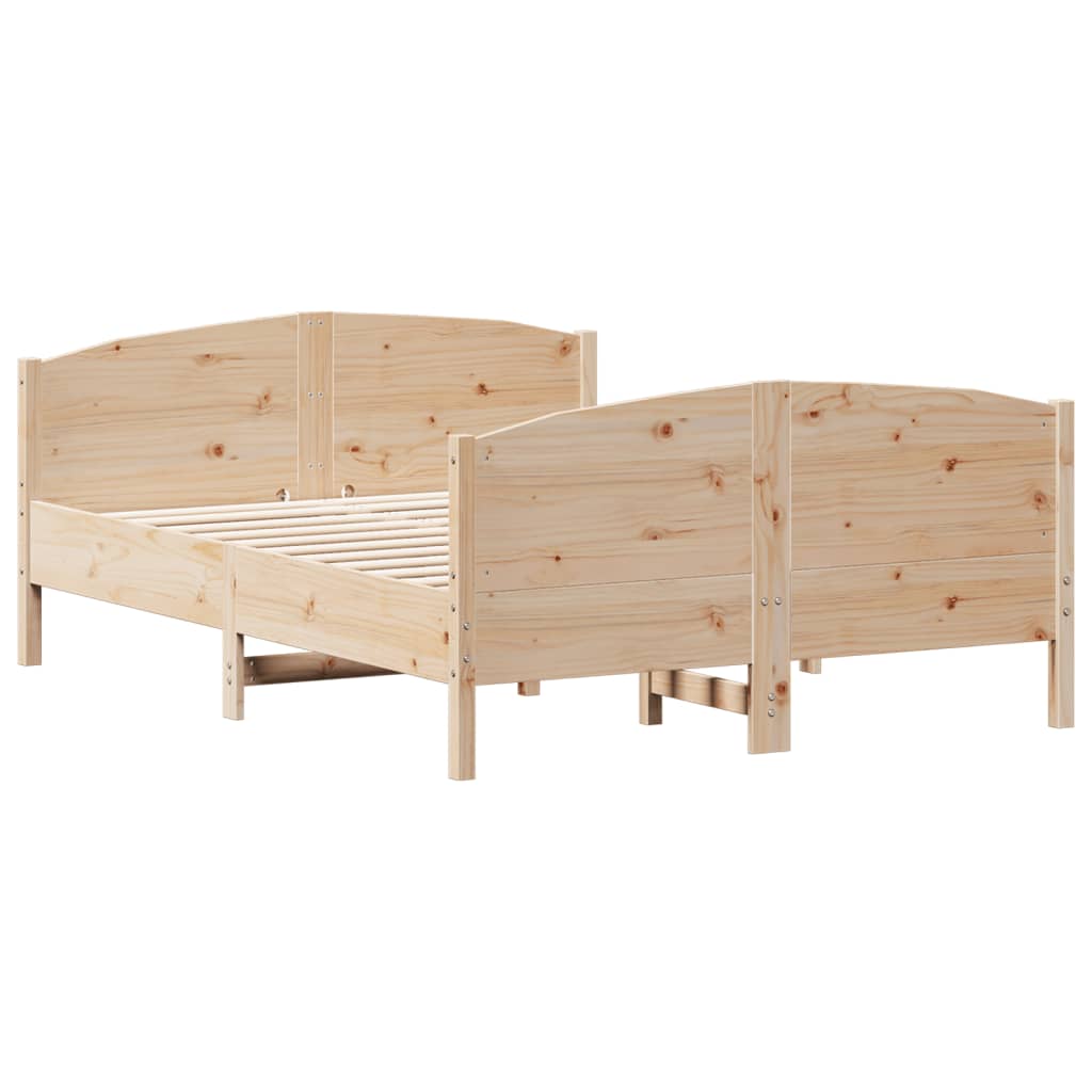 Bed Frame without Mattress 150x200 cm Solid Wood Pine