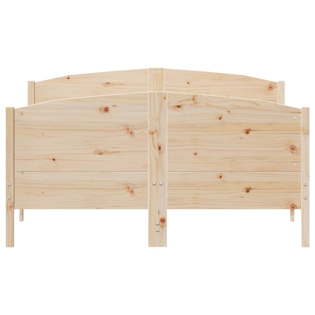 Bed Frame with Headboard 135x190 cm Solid Wood Pine