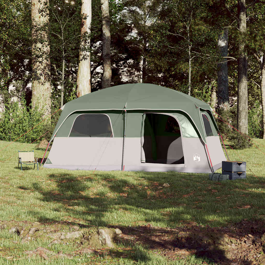 Family Tent Cabin 8-Person Green Waterproof