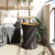 Garden Side Table Drum Shape Black Poly Rattan and Solid Wood