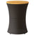 Garden Side Table Drum Shape Black Poly Rattan and Solid Wood