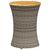 Garden Side Table Drum Shape Grey Poly Rattan and Solid Wood