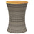 Garden Side Table Drum Shape Grey Poly Rattan and Solid Wood