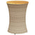 Garden Side Table Drum Shape Beige Poly Rattan and Solid Wood