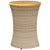 Garden Side Table Drum Shape Beige Poly Rattan and Solid Wood