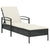 Sun Lounger with Cushion Black 63x200x81 cm Poly Rattan