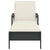 Sun Lounger with Cushion Black 63x200x81 cm Poly Rattan