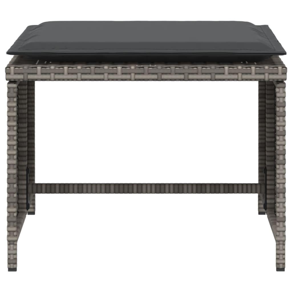 Garden Chair with Footstool Grey Poly Rattan