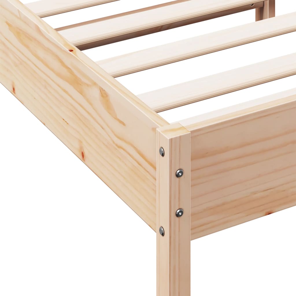 Bed Frame without Mattress 92x187 cm Single Solid Wood Pine