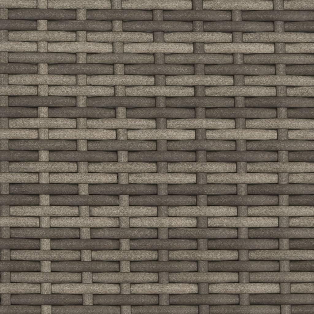 Sun Lounger with Cushions Grey Poly Rattan