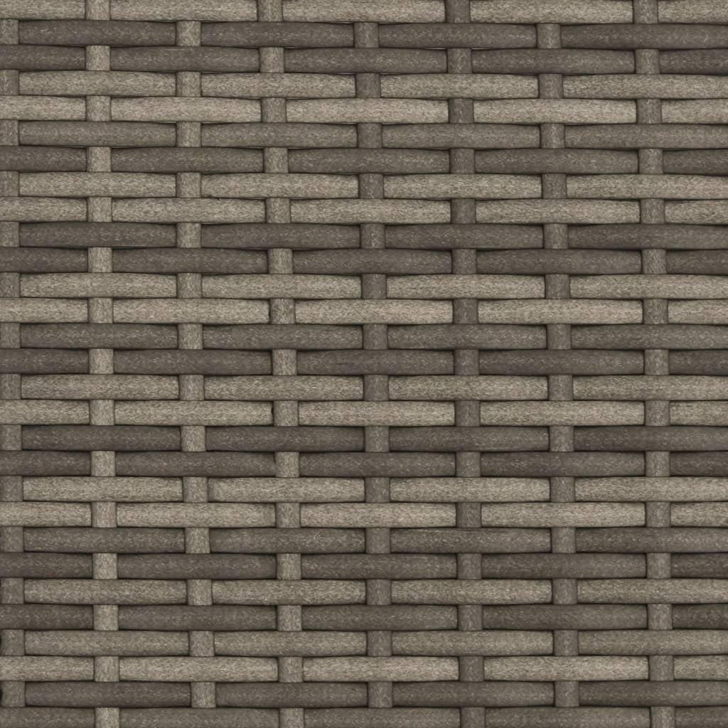 Sun Lounger with Canopy and Cushions Grey Poly Rattan