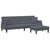 2-Seater Sofa Bed with Pillows and Footstool Dark Grey Velvet