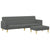 2-Seater Sofa Bed with Footstool Dark Grey Fabric